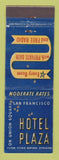 Matchbook Cover - Hotel Plaza San Francisco CA