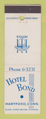 Matchbook Cover - Hotel Bond Hartford CT