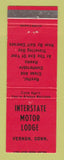 Matchbook Cover - Interstate Motor Lodge Vernon CT
