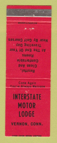 Matchbook Cover - Interstate Motor Lodge Vernon CT
