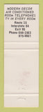 Matchbook Cover - Interstate Motor Lodge Vernon CT