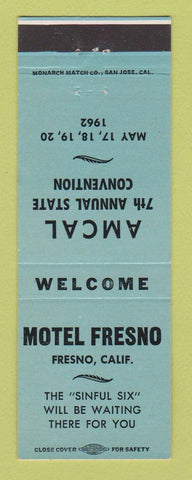 Matchbook Cover - Motel Fresno CA AMCAL Convention 1962