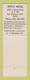 Matchbook Cover - Royal Motel San Francisco CA