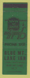 Matchbook Cover - Blue Mountain Lake Inn NY