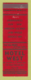 Matchbook Cover - Hotel West Burlington Colorado low phone #