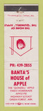 Matchbook Cover - Banta's House of Apple Green Forest AR WEAR