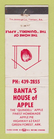 Matchbook Cover - Banta's House of Apple Green Forest AR WEAR