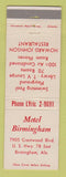 Matchbook Cover - Motel Birmingham AL WORN STRIKER