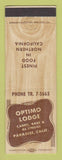 Matchbook Cover - Optimo Lodge Paradise CA