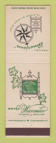 Matchbook Cover - Hotel Wicomico Salisbury MD