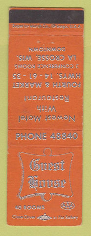 Matchbook Cover - Guest House Motel Restaurant La Crosse WI WEAR