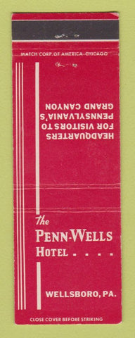 Matchbook Cover - Penn Wells Hotel Wellsboro PA