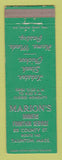 Matchbook Cover - Marion's Restaurant Fountain Taunton MA WORN
