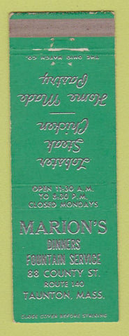 Matchbook Cover - Marion's Restaurant Fountain Taunton MA WORN