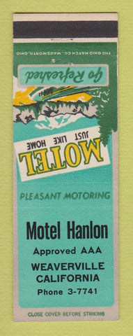 Matchbook Cover - Motel Hanlon Weaverville CA