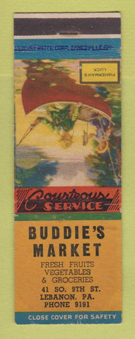 Matchbook Cover - Buddie's Market Grocery Lebanon PA