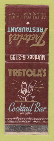 Matchbook Cover - Tretola's Restaurant Union NJ feature