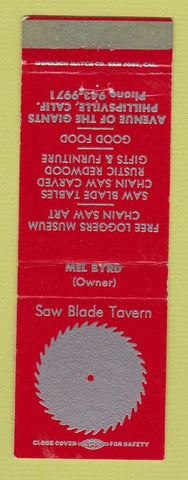 Matchbook Cover - Saw Blade Tavern Phillipsville CA