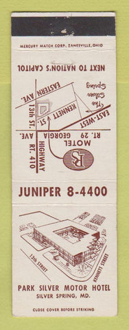 Matchbook Cover - Park Silver Motor Hotel Silver Spring MD