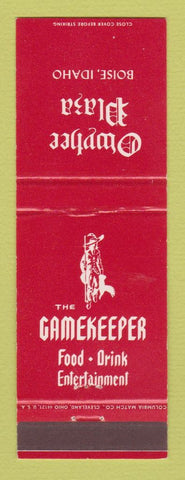 Matchbook Cover - The Gamekeeper Owyhee Plaza Boise ID