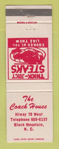 Matchbook Cover - The Coach House Black Mountain NC