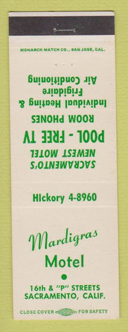 Matchbook Cover - Mardigras Motel Sacramento CA