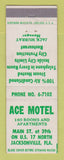Matchbook Cover - Ace Motel Jacksonville FL
