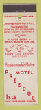 Matchbook Cover - Presque Isle Motel Rogers City MI