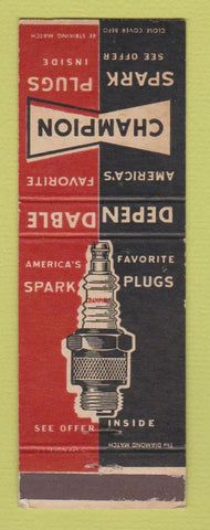 Matchbook Cover - Champion Spark Plugs auto parts