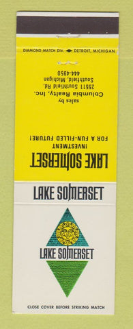 Matchbook Cover - Lake Somerset Columbia Realty Southfield MI