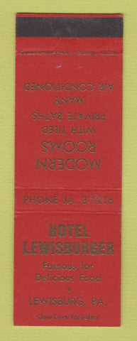 Matchbook Cover - Hotel Lewisburger Lewisburg PA