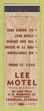 Matchbook Cover - Lee Motel Leesburg FL