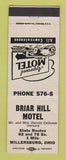 Matchbook Cover - Briar Hill Motel Millersburg OH