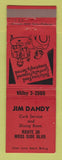 Matchbook Cover - Jim Dandy Club Monroeville? PA WRITING