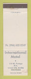Matchbook Cover - International Motel Sault Ste Marie MI WEAR