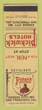 Matchbook Cover - Pickwick Hotels Kansas City MO San Francisco CA