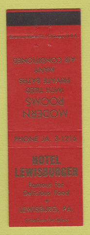 Matchbook Cover - Hotel Lewisburger Lewisburg PA