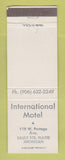 Matchbook Cover - International Motel Sault Ste Marie MI