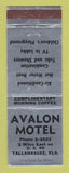 Matchbook Cover - Avalon Motel Tallahassee FL