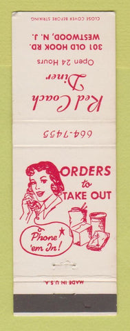 Matchbook Cover - Red Coach Diner Westwood NJ