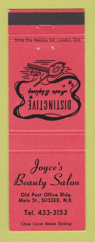 Matchbook Cover - Joyce's Beauty Salon Sussex NB