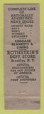Matchbook Cover - Rothstein's Department Store  Brooklyn NY WORN