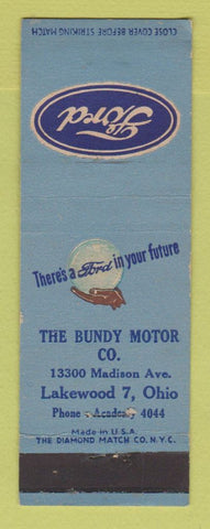 Matchbook Cover - Ford Bundy Motors Lakewood OH WEAR