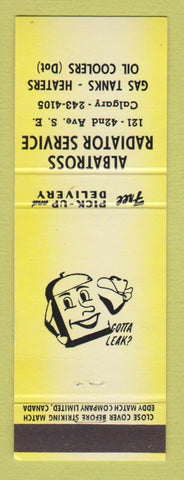 Matchbook Cover - Albatross Radiator Service Calgary AB YELLOW