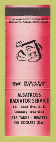 Matchbook Cover - Albatross Radiator Service Calgary AB  RED