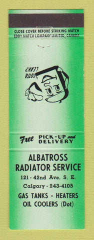 Matchbook Cover - Albatross Radiator Service Calgary AB GREEN