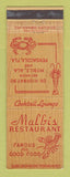 Matchbook Cover - Malbi's Restaurant Mobile? AL?