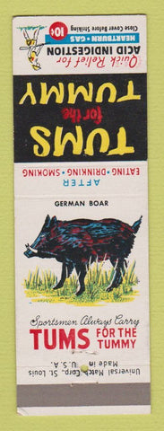 Matchbook Cover - Tums Antacid German Boar