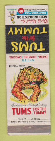 Matchbook Cover - Tums Antacid Bengal Tiger