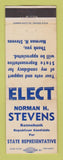 Matchbook Cover - Norman Stevens for State Rep Kennebunk ME WEAR